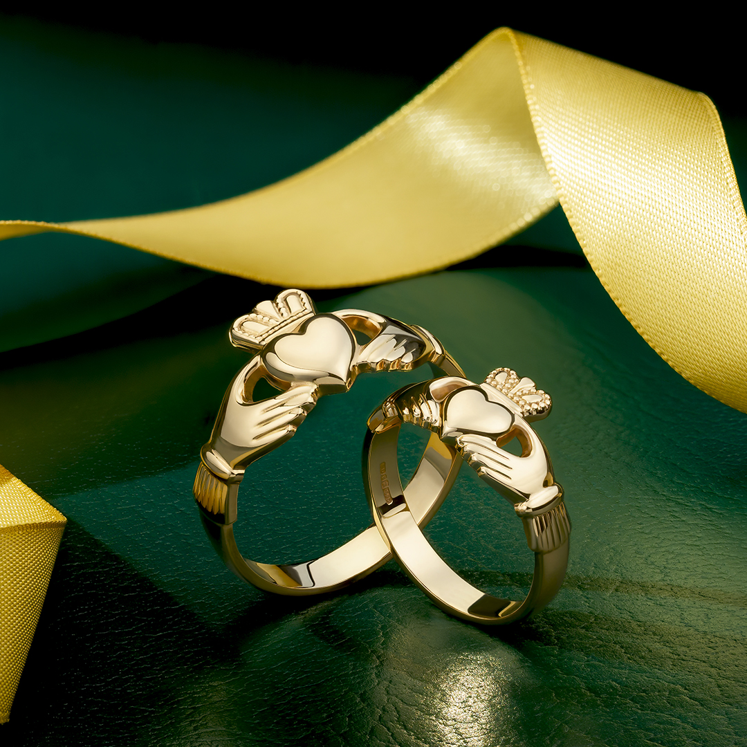 Matching Gold Claddagh rings