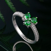  Green crystal shamrock ring symbol