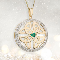 contemporary celtic style gold necklace